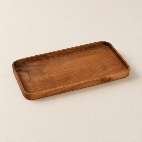 MOC-RT-CTA-01 MOCCALO wooden tea tray showing its serving surface and raised rim